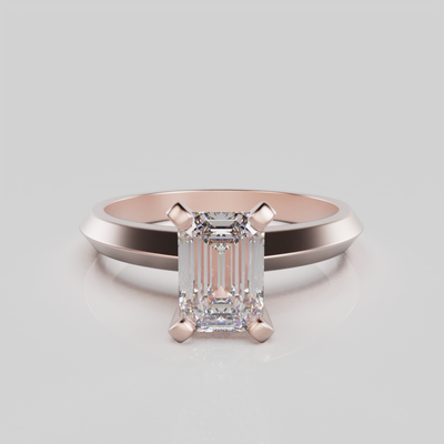 "London" Emerald Cut Diamond Solitaire Engagement Ring
