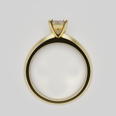 "London" Emerald Cut Diamond Solitaire Engagement Ring