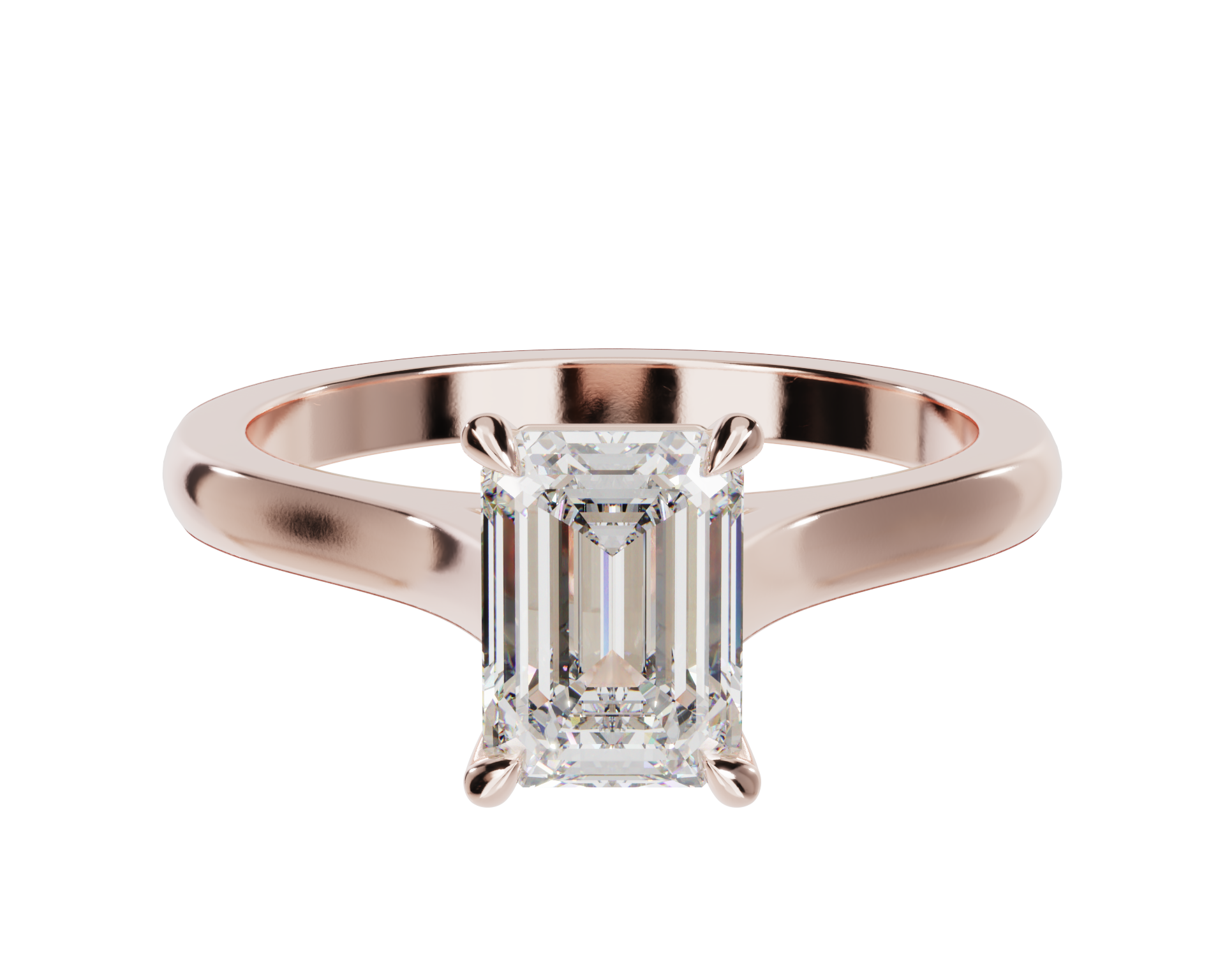 "Ella" Solitaire Emerald Cut Engagement Ring
