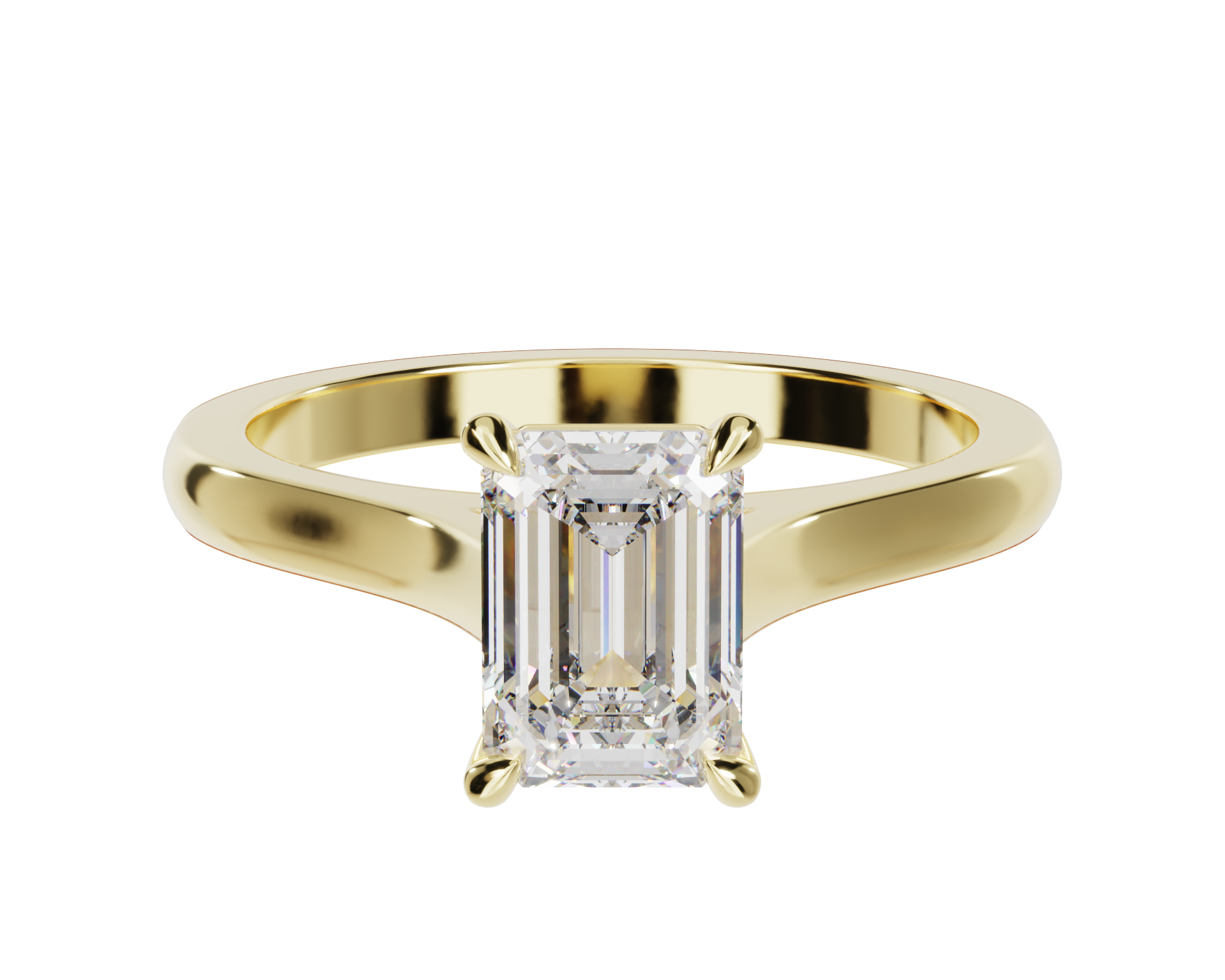 "Ella" Solitaire Emerald Cut Engagement Ring