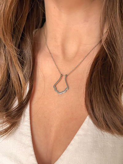 Elegant Ring Keeper in Stainless Steel Necklace with Ring Grey on neck