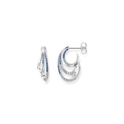 Thomas Sabo Earrings wave with blue stones