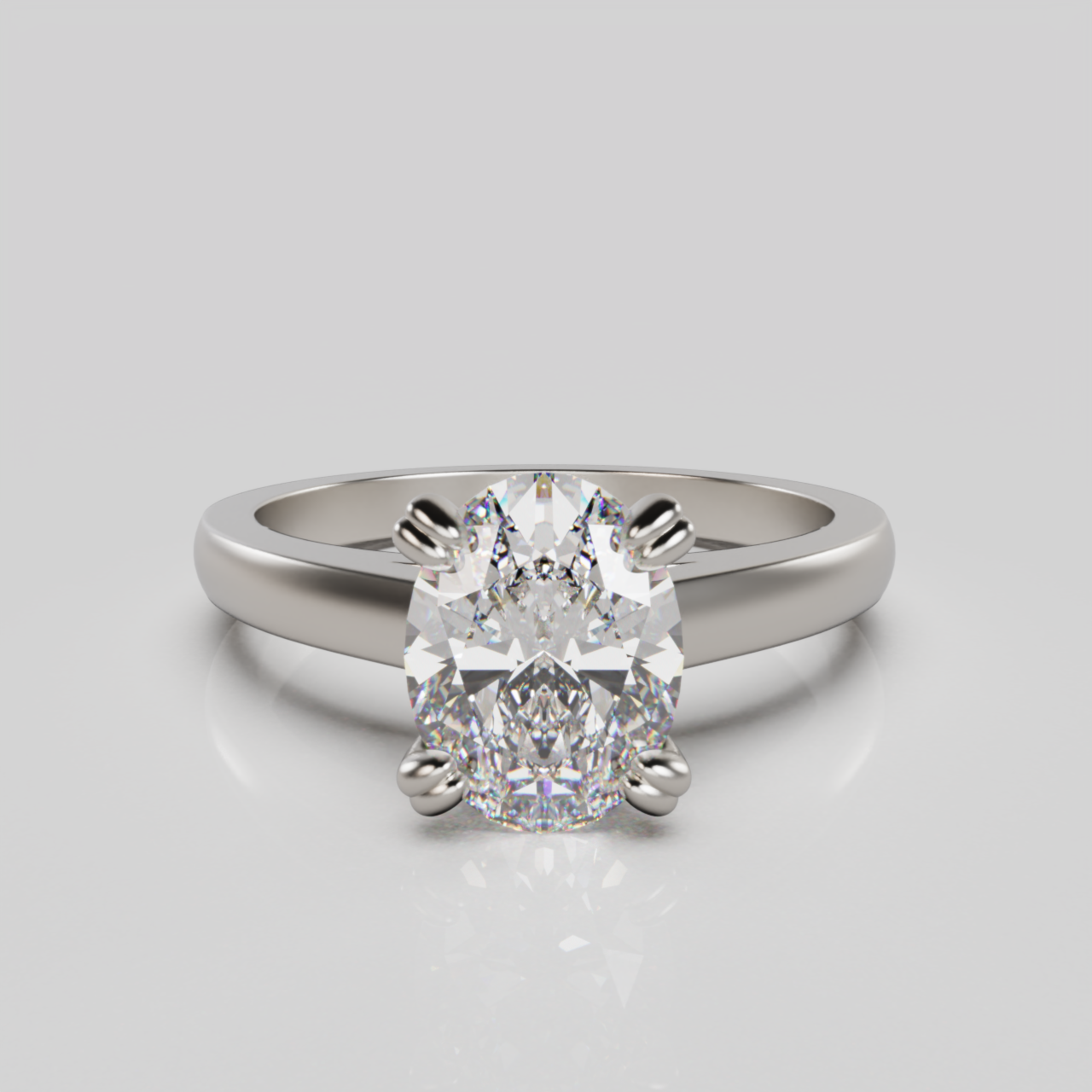 "Luna" 1.00 CT Oval Hidden Halo Diamond Engagement Ring