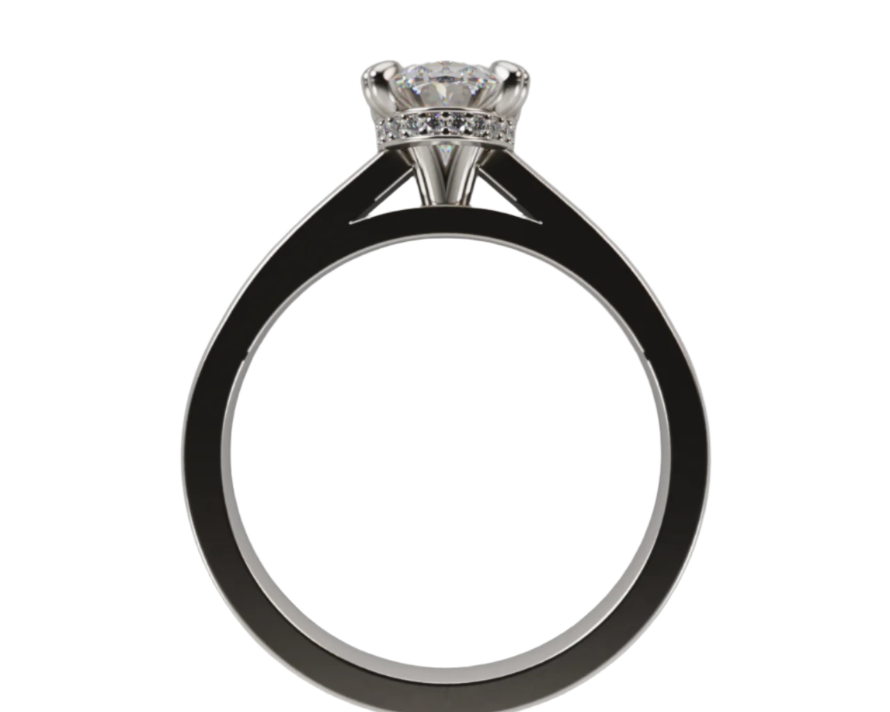 "Luna" 1.00 CT Oval Hidden Halo Diamond Engagement Ring