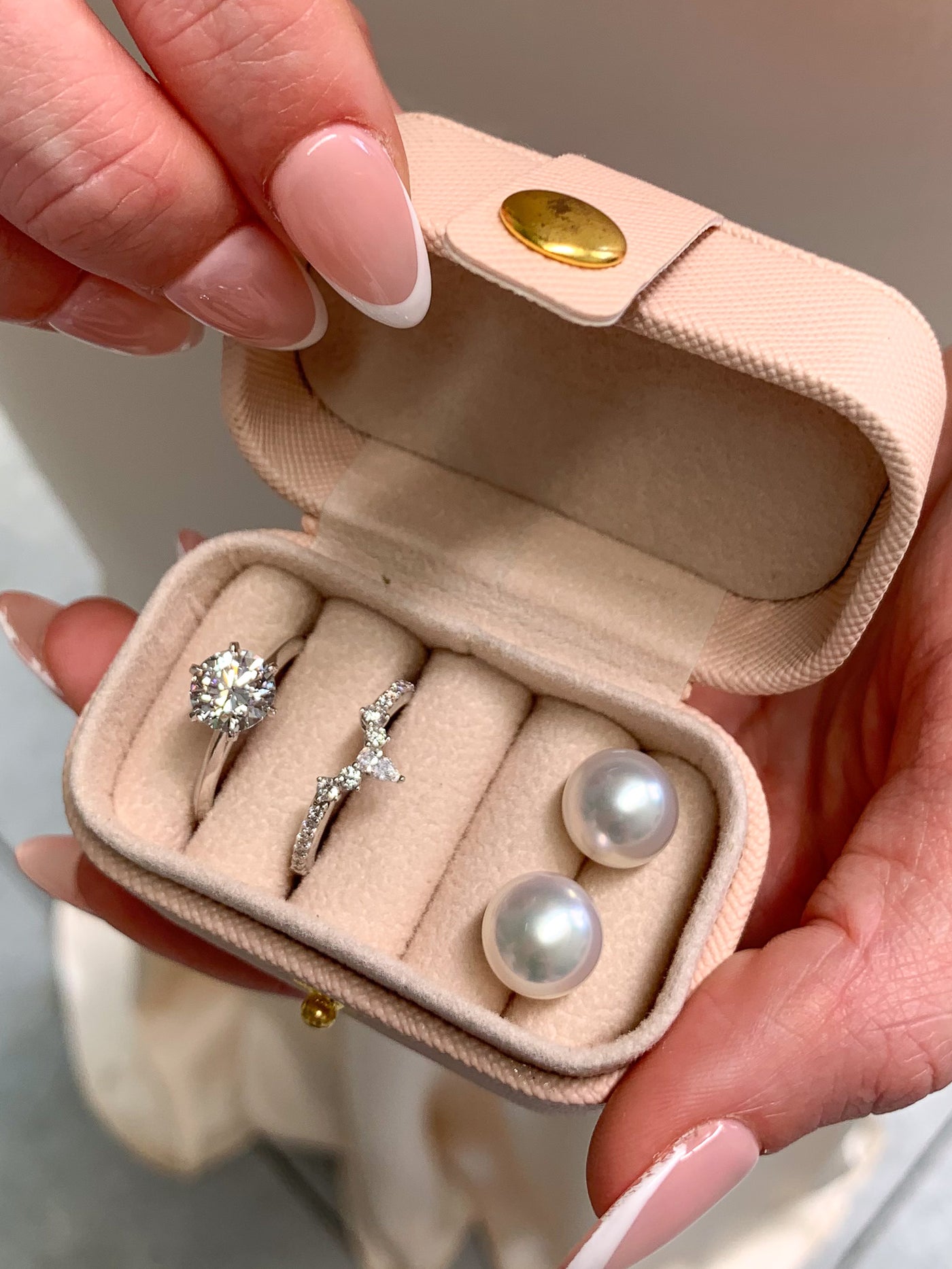 Mini Travel Jewellery Ring Earrings Box