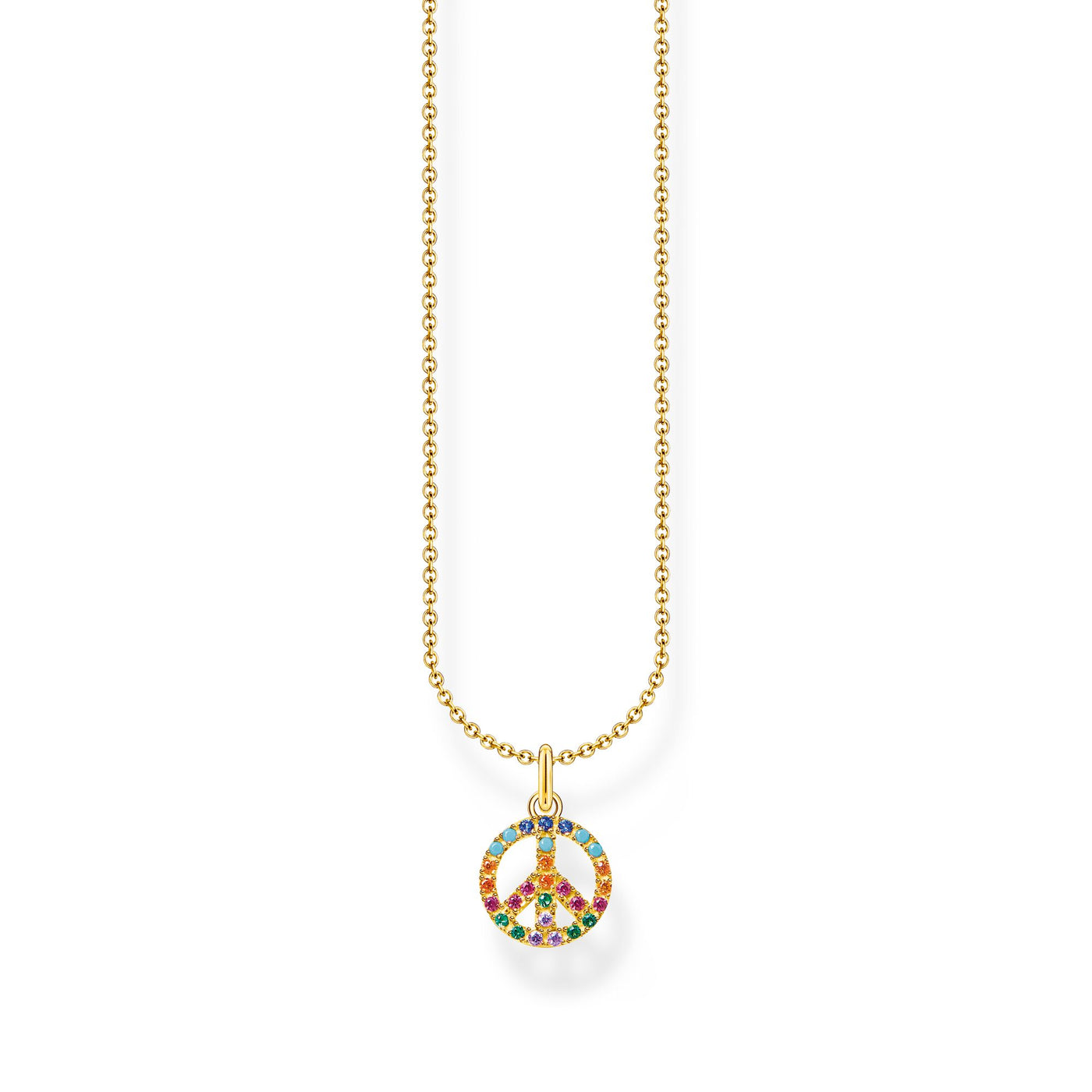 THOMAS SABO Necklace peace with colourful stones gold