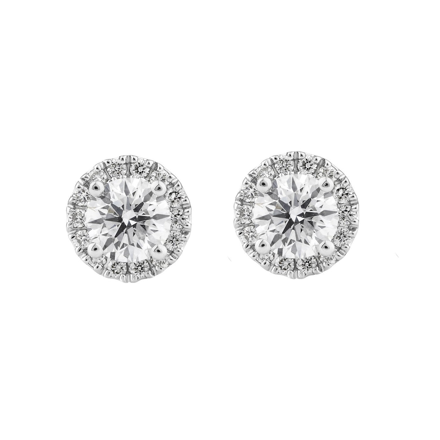 0.95ct Lab Grown Diamond Ear Studs in 18K White Gold