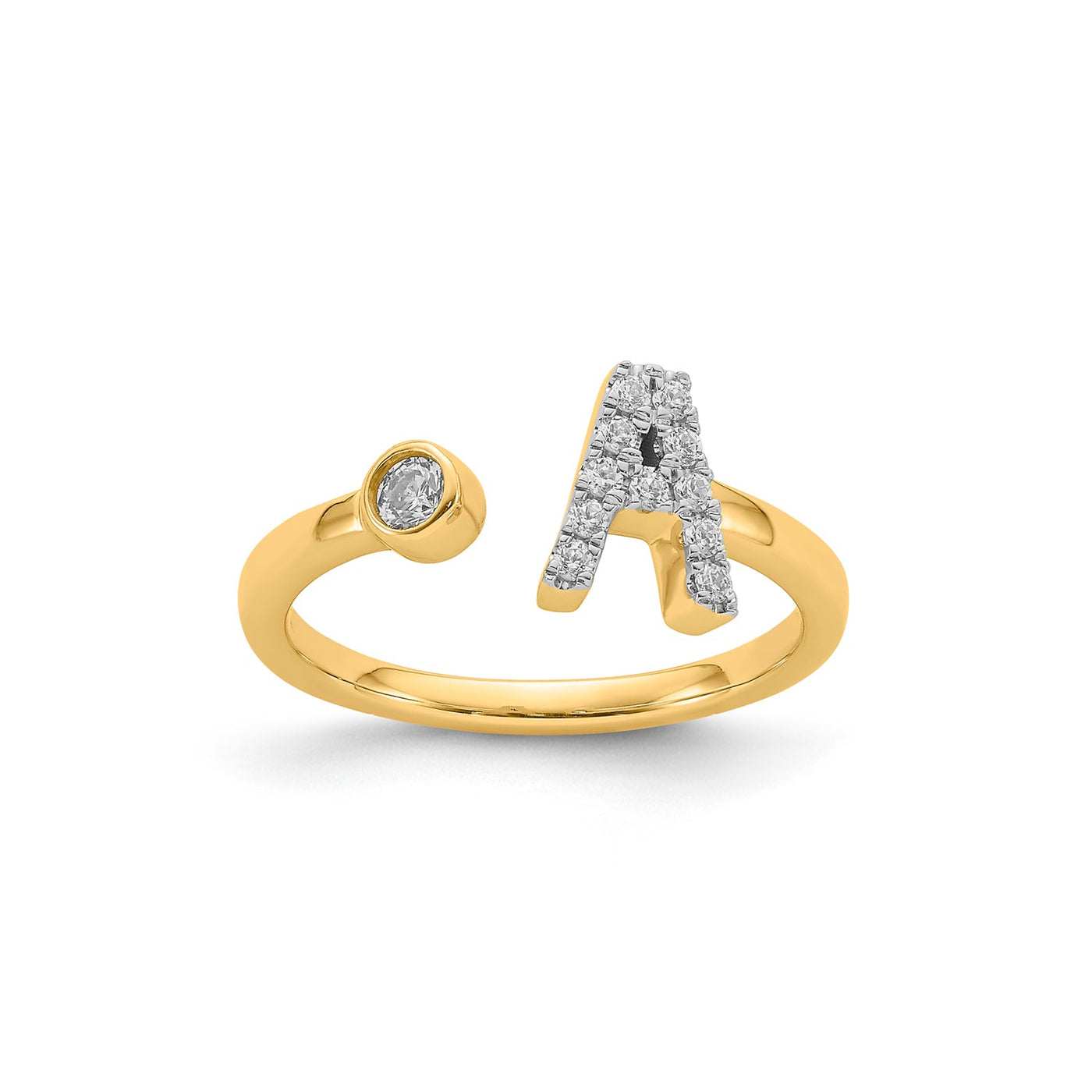 0.17ct Lab Grown Diamond Initial Ring in 9K Yellow Gold