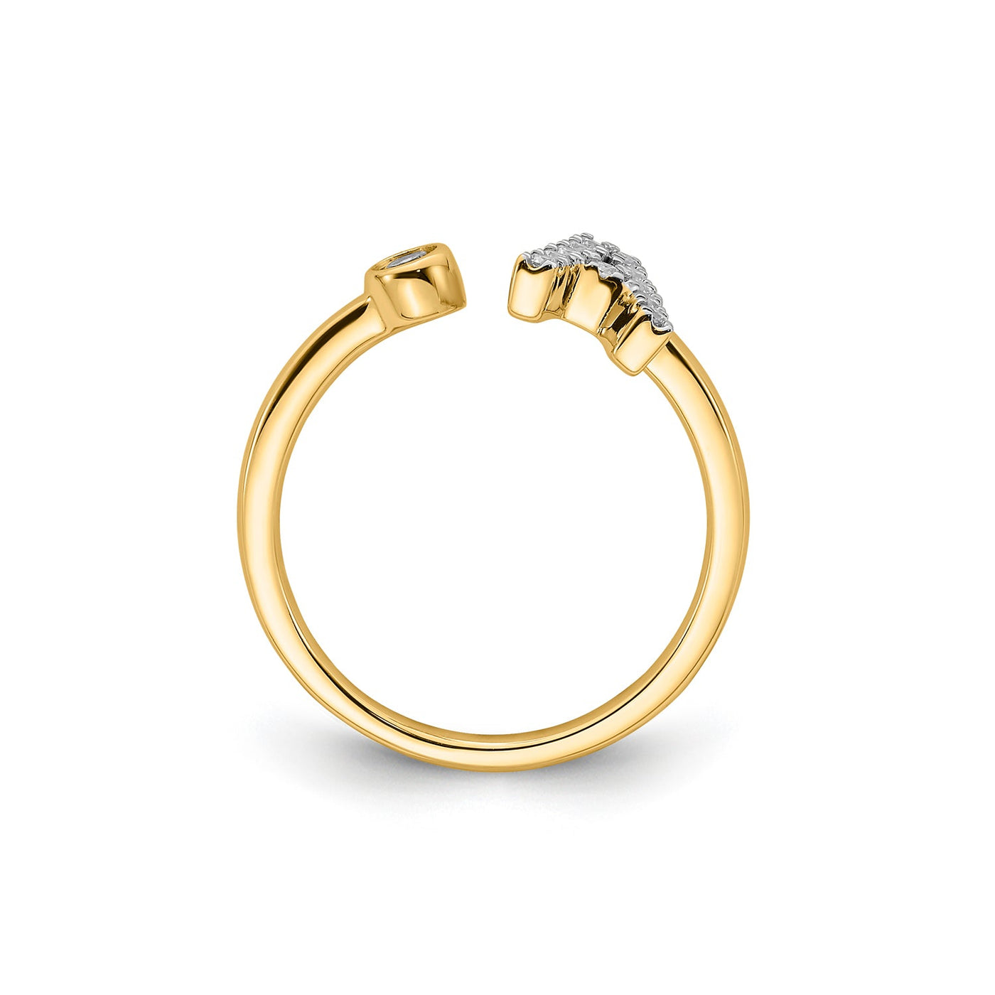 0.17ct Lab Grown Diamond Initial Ring in 9K Yellow Gold