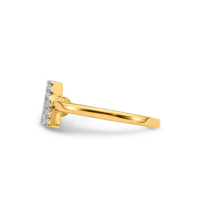 0.17ct Lab Grown Diamond Initial Ring in 9K Yellow Gold