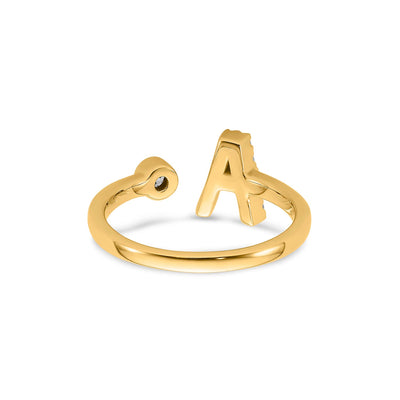 0.17ct Lab Grown Diamond Initial Ring in 9K Yellow Gold