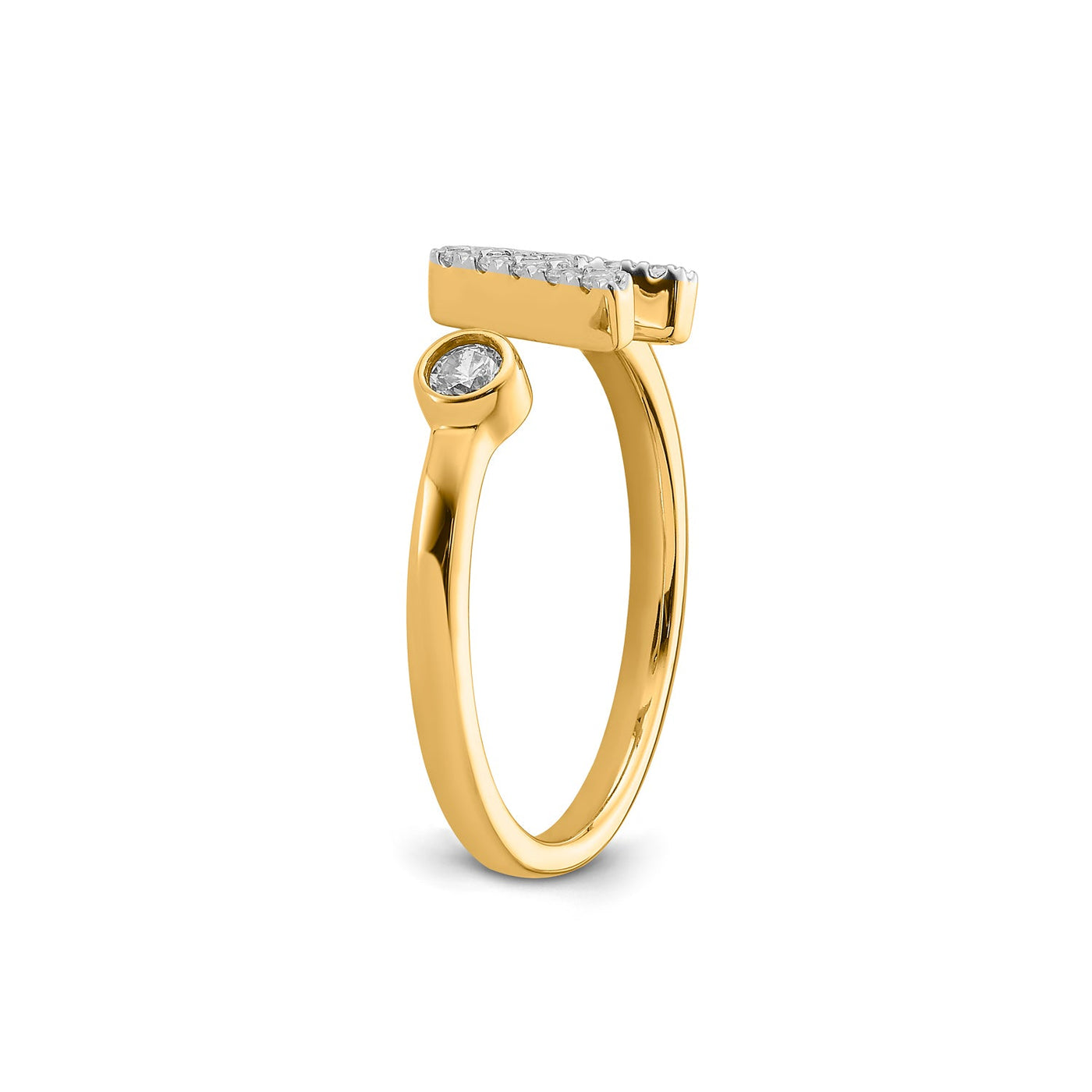 0.17ct Lab Grown Diamond Initial Ring in 9K Yellow Gold