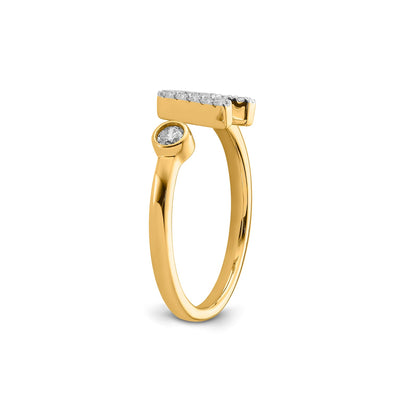 0.17ct Lab Grown Diamond Initial Ring in 9K Yellow Gold