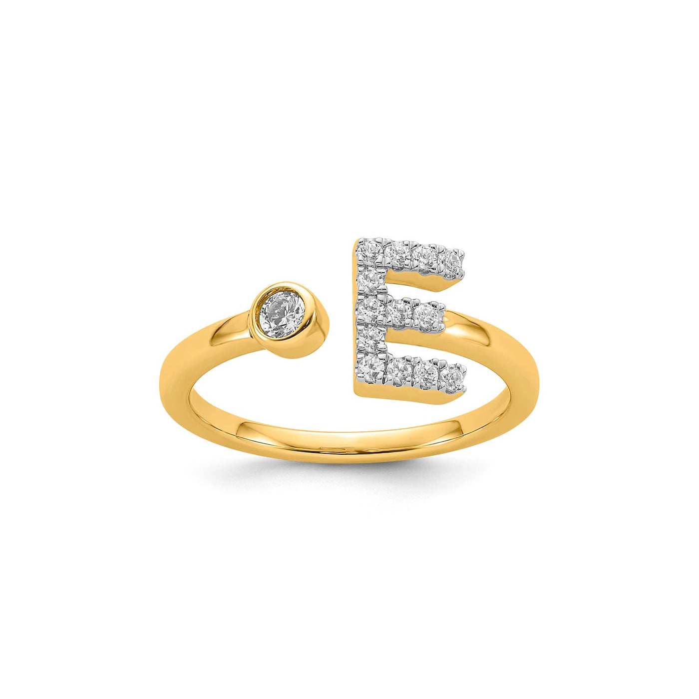 0.19ct Lab Grown Diamond  Initial Ring in 9K Yellow Gold