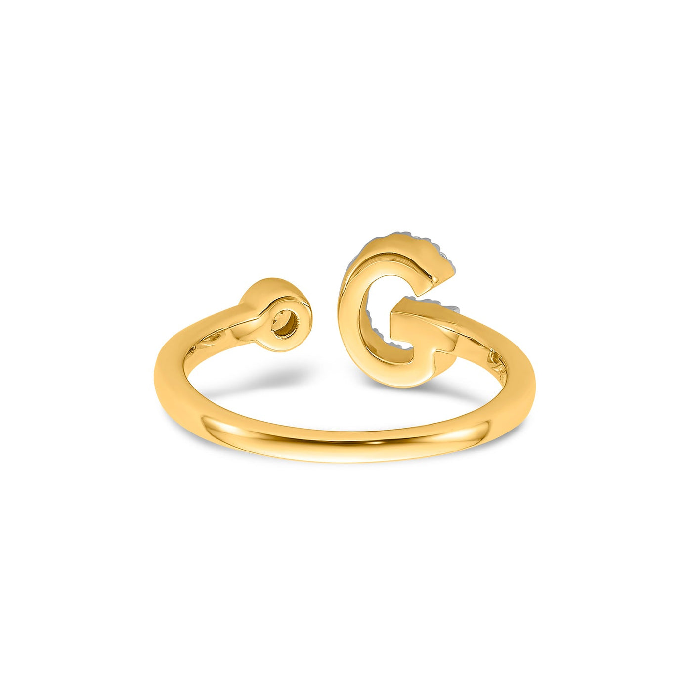 0.19ct Lab Grown Diamond Initial  Ring in 9K Yellow Gold