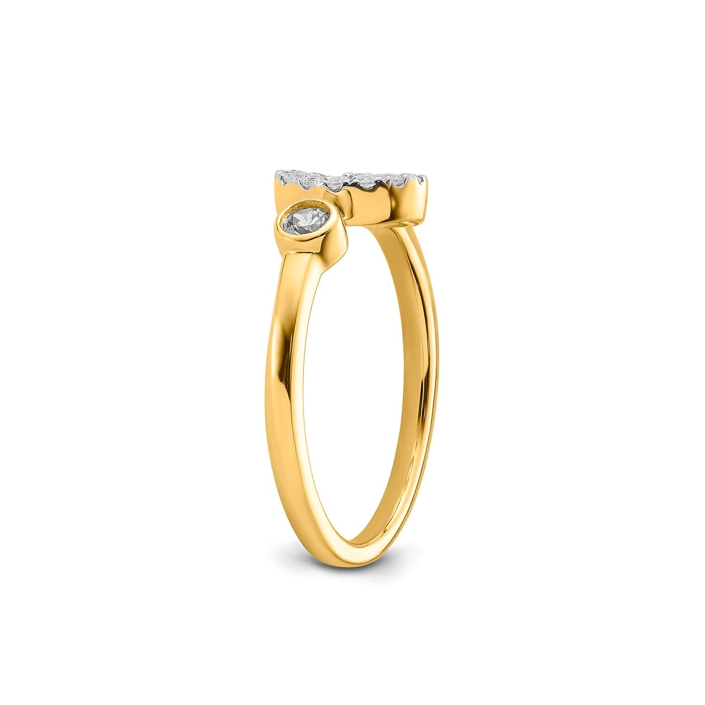 0.19ct Lab Grown Diamond Initial  Ring in 9K Yellow Gold