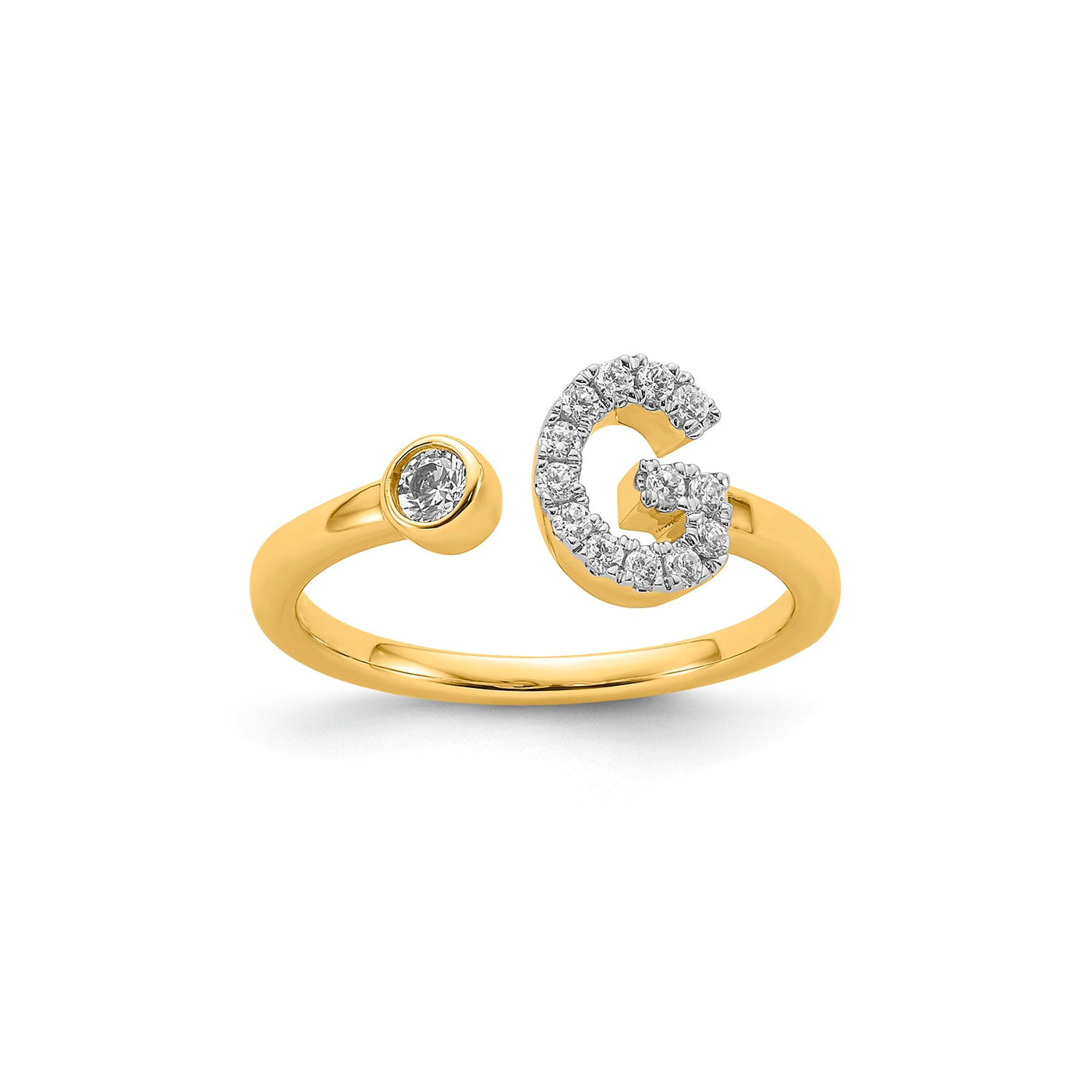 0.19ct Lab Grown Diamond Initial  Ring in 9K Yellow Gold