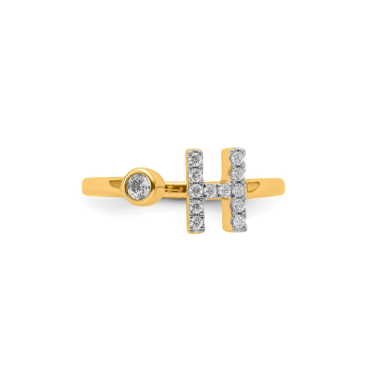 0.18ct Lab Grown Diamond Initial Ring in 9K Yellow Gold