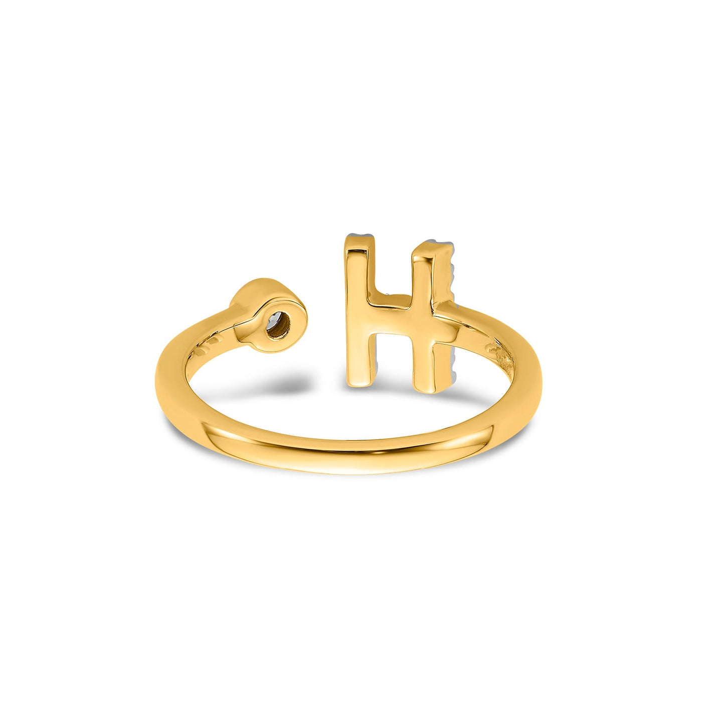 0.18ct Lab Grown Diamond Initial Ring in 9K Yellow Gold