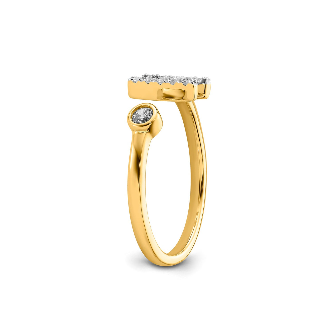 0.18ct Lab Grown Diamond Initial Ring in 9K Yellow Gold