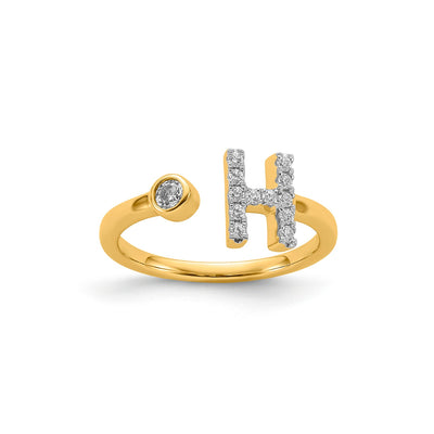 0.18ct Lab Grown Diamond Initial Ring in 9K Yellow Gold