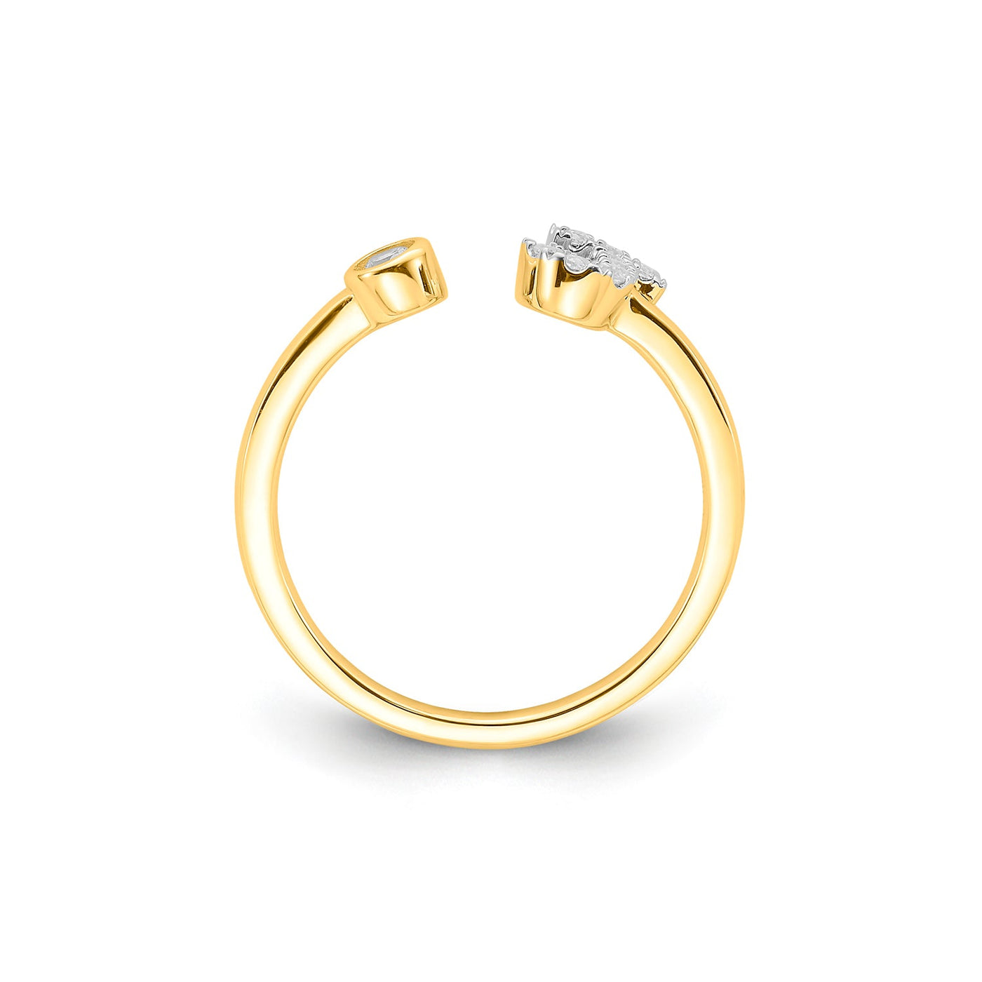 0.15ct Lab Grown Diamond Initial Ring in 9K Yellow Gold