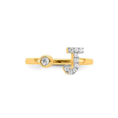 0.15ct Lab Grown Diamond Initial Ring in 9K Yellow Gold