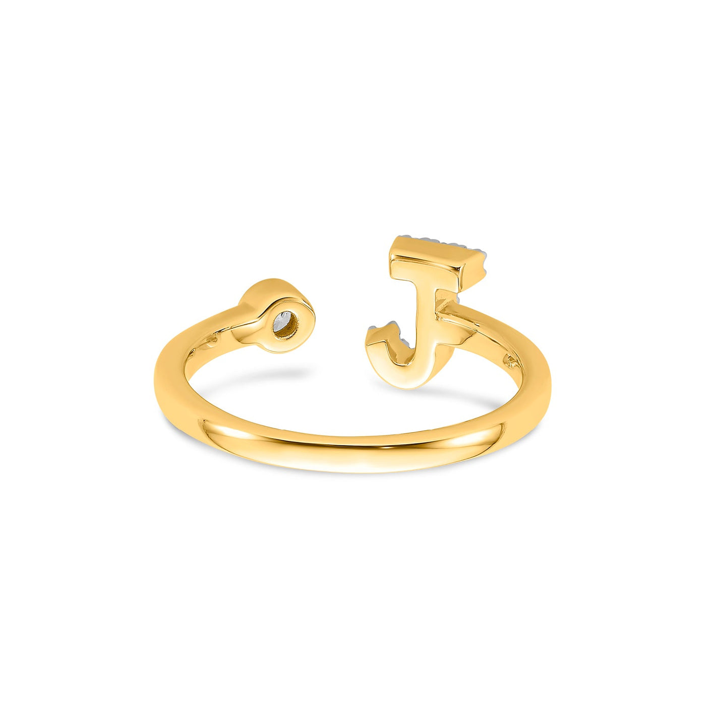 0.15ct Lab Grown Diamond Initial Ring in 9K Yellow Gold