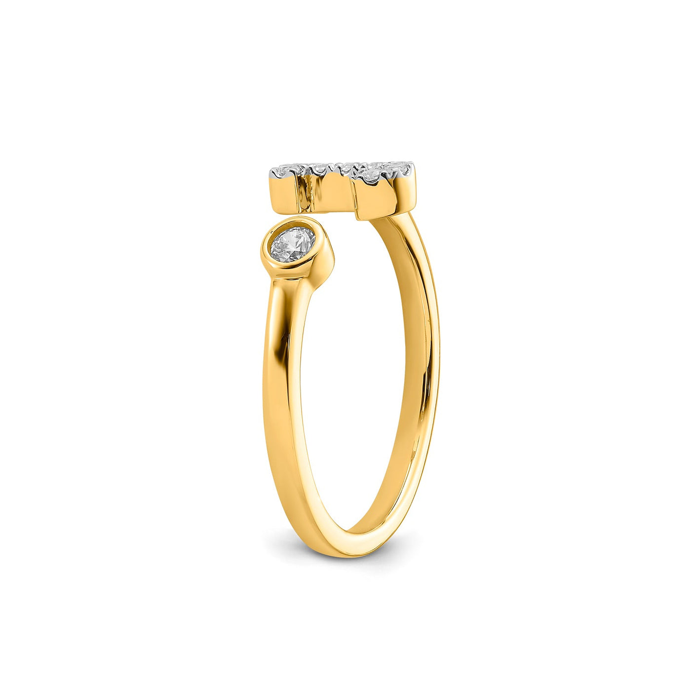 0.15ct Lab Grown Diamond Initial Ring in 9K Yellow Gold