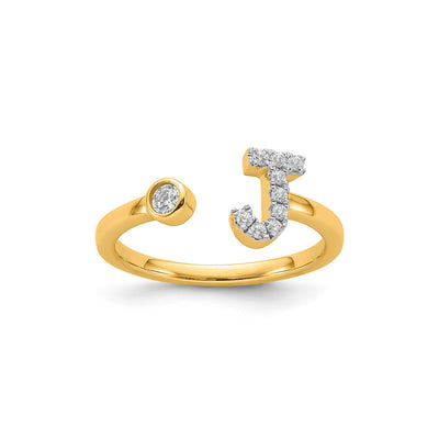 0.15ct Lab Grown Diamond Initial Ring in 9K Yellow Gold