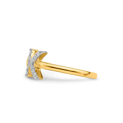 0.18ct Lab Grown Diamond  Initial Ring in 9K Yellow Gold