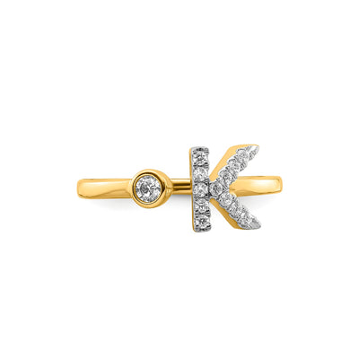 0.18ct Lab Grown Diamond  Initial Ring in 9K Yellow Gold