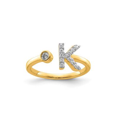 0.18ct Lab Grown Diamond  Initial Ring in 9K Yellow Gold