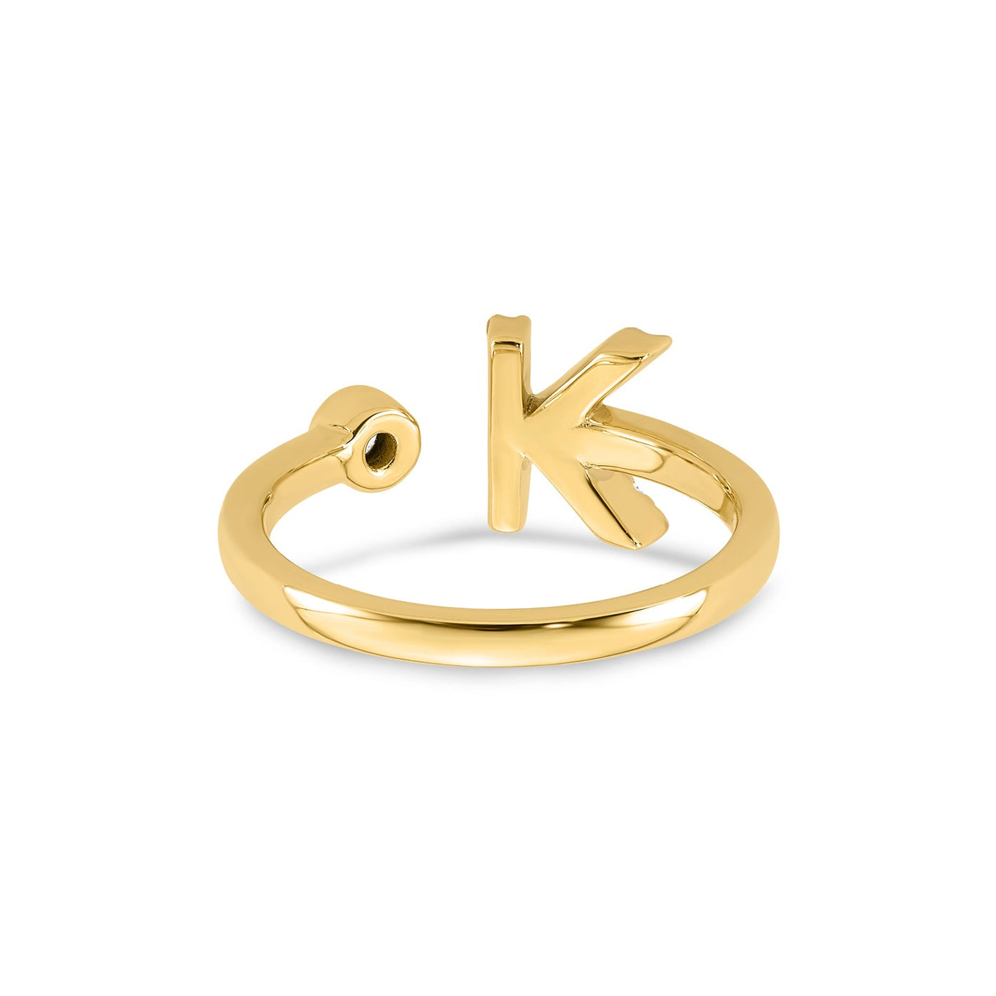 0.18ct Lab Grown Diamond  Initial Ring in 9K Yellow Gold