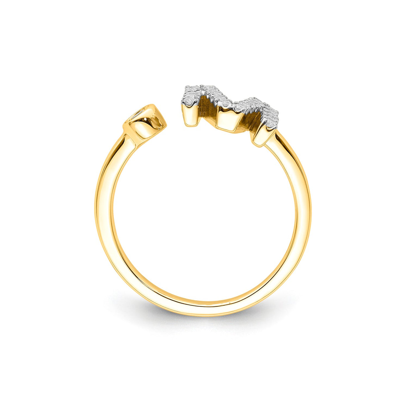 0.26ct Lab Grown Diamond Initial Ring in 9K Yellow Gold