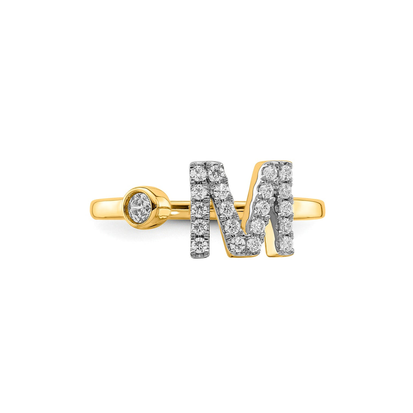 0.26ct Lab Grown Diamond Initial Ring in 9K Yellow Gold