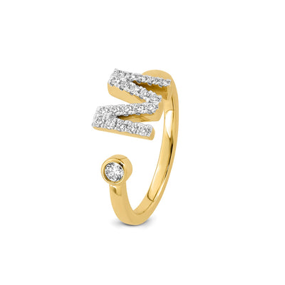 0.26ct Lab Grown Diamond Initial Ring in 9K Yellow Gold