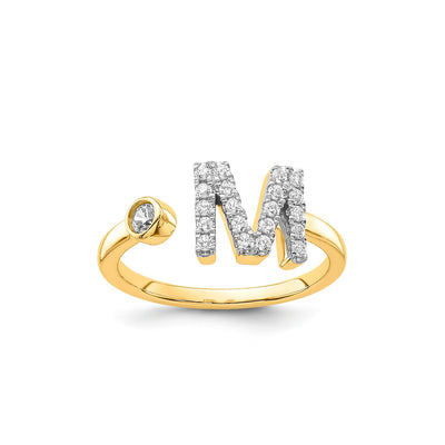 0.26ct Lab Grown Diamond Initial Ring in 9K Yellow Gold