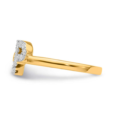 0.16ct Lab Grown Diamond Initial Ring in 9K Yellow Gold