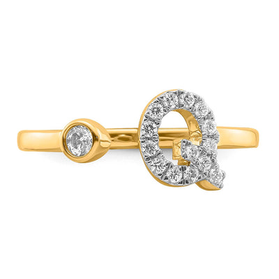 0.20ct Lab Grown Diamond Initial Ring in 9K Yellow Gold