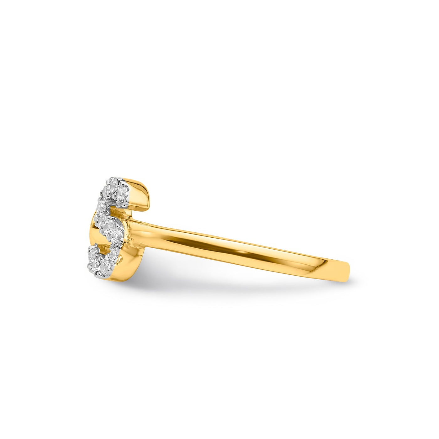 0.17ct Lab Grown Diamond Initial Ring in 9K Yellow Gold