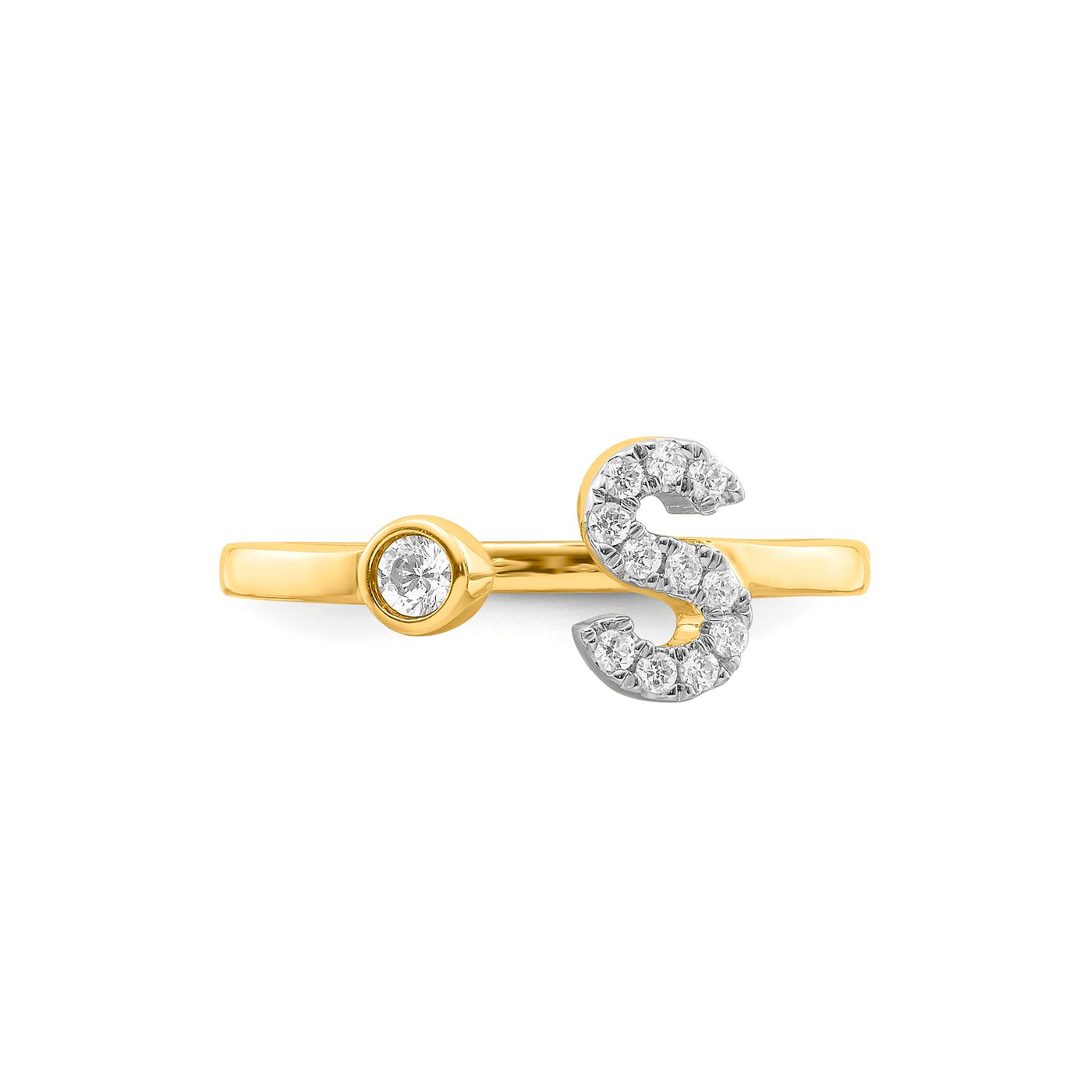 0.17ct Lab Grown Diamond Initial Ring in 9K Yellow Gold