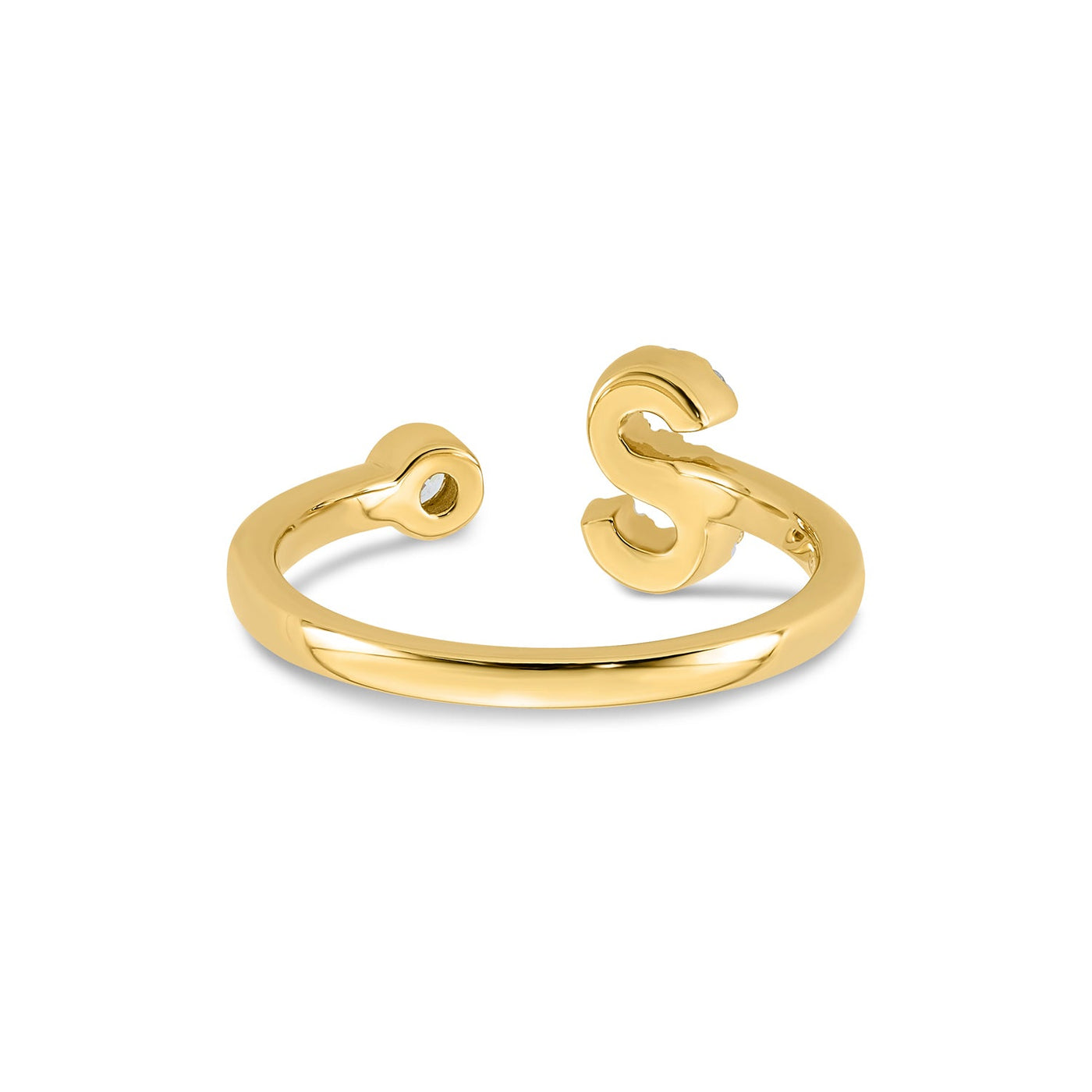 0.17ct Lab Grown Diamond Initial Ring in 9K Yellow Gold