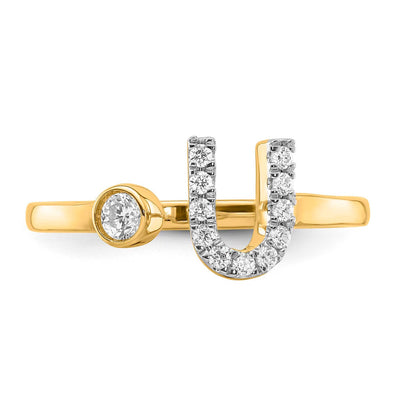 0.17ct Lab Grown Diamond Initial Ring in 9K Yellow Gold