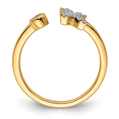 0.15ct Lab Grown Diamond Initial Ring in 9K Yellow Gold