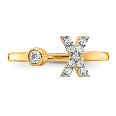 0.15ct Lab Grown Diamond Initial Ring in 9K Yellow Gold