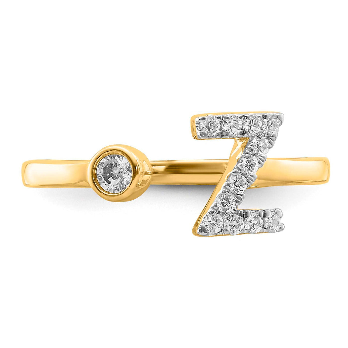 0.18ct Lab Grown Diamond Initial Ring in 9K Yellow Gold