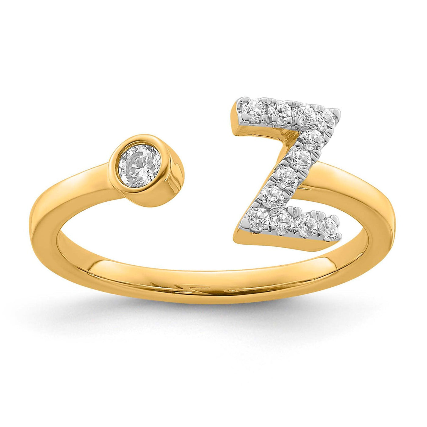 0.18ct Lab Grown Diamond Initial Ring in 9K Yellow Gold