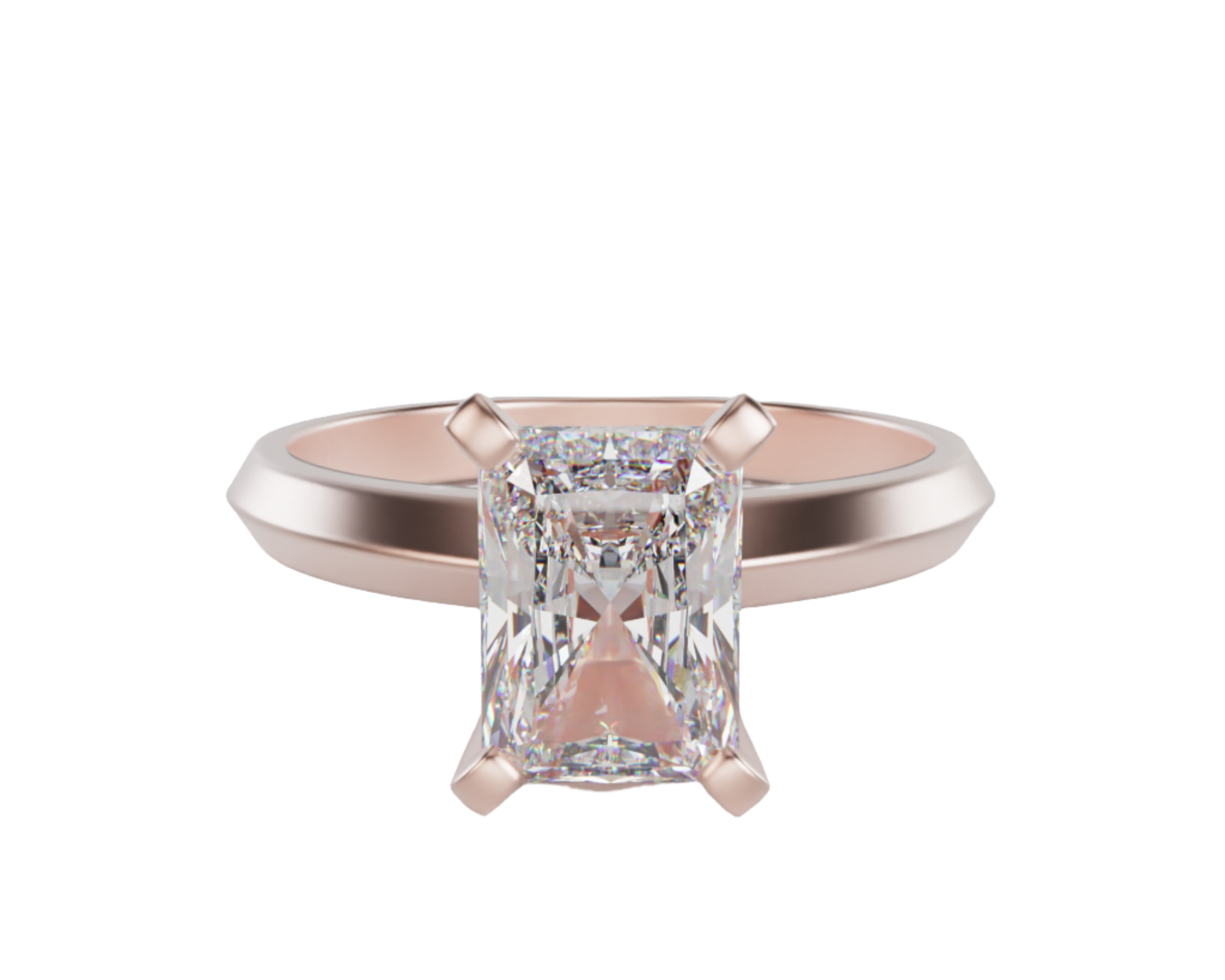 "Calie"  Radiant Solitaire Diamond Solitare Engagement Ring