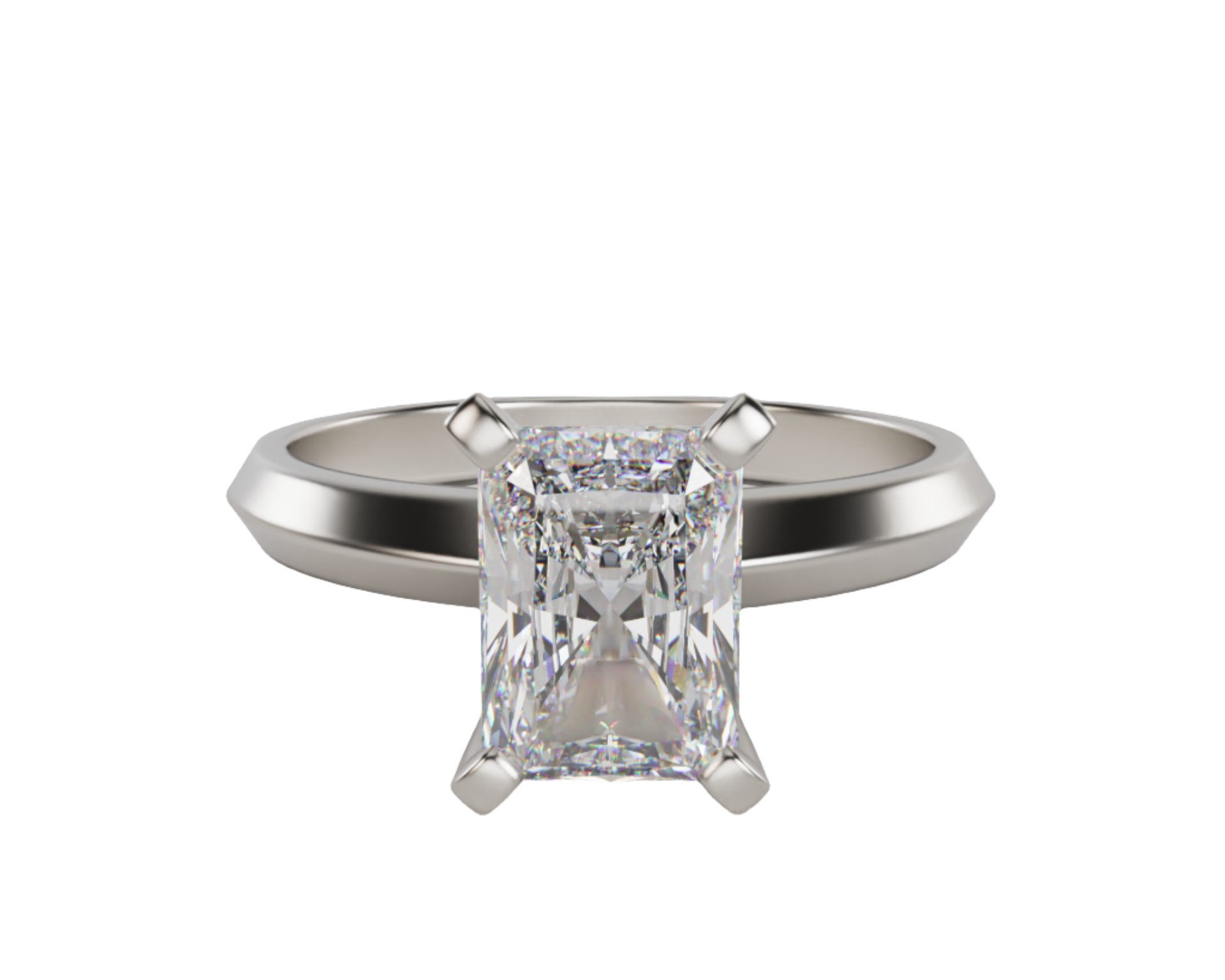 "Calie"  Radiant Solitaire Diamond Solitare Engagement Ring